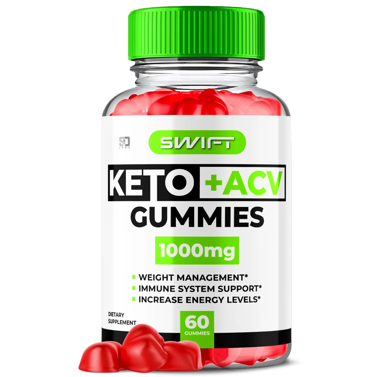 Swift Keto ACV, Swift Keto + ACV Gummies for Weight Loss & Fat Burn (60 Gummies)
