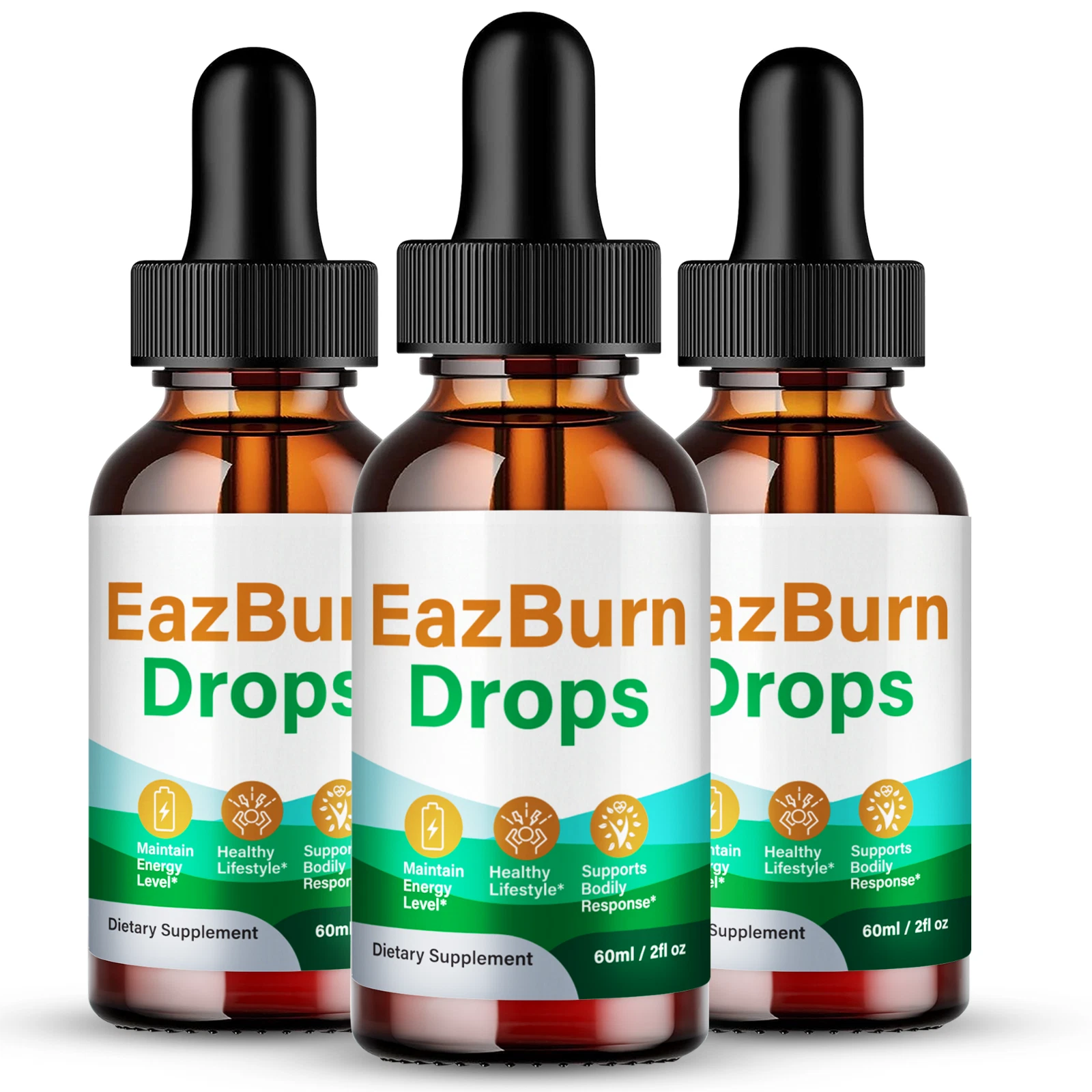 (3 Pack) EazBurn Liquid Drops, EazBurn Weight Loss for Fat Burning & Energy