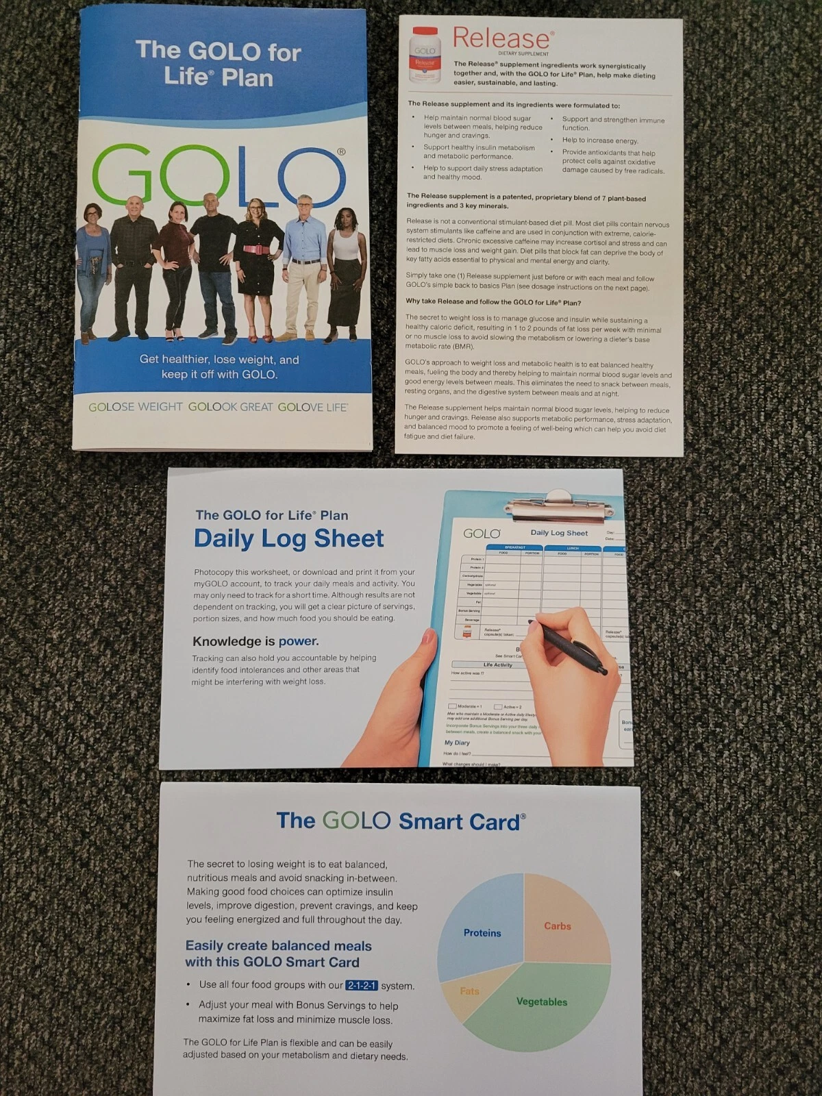 GOLO Weight Loss Plan Booklet, Log Sheet, & More program materials