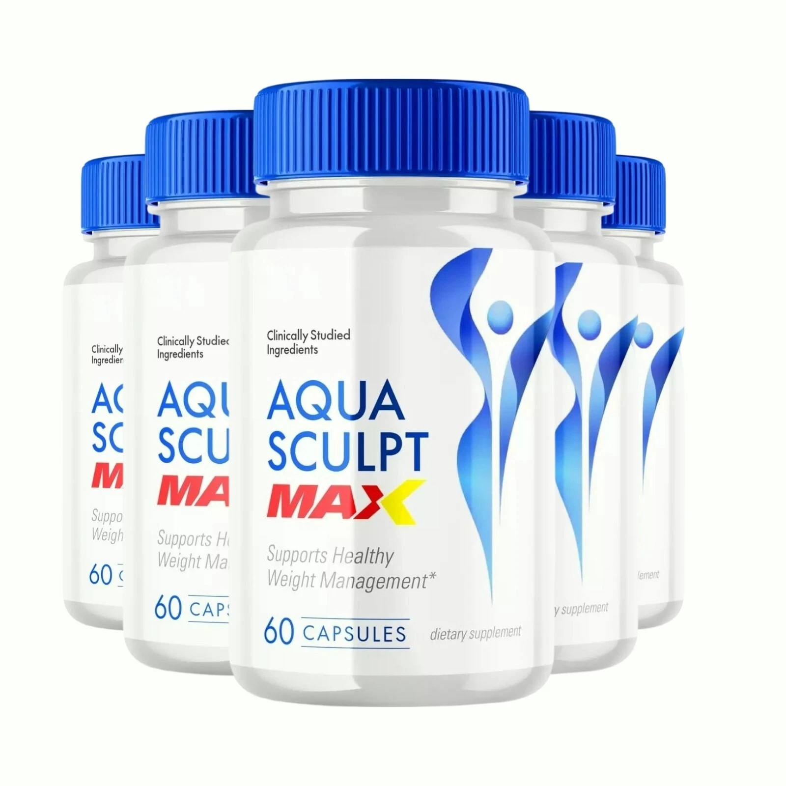 5-Pack Aqua Sculpt Max Weight Loss Support, AquaSculpt Max Strength 300 Capsules