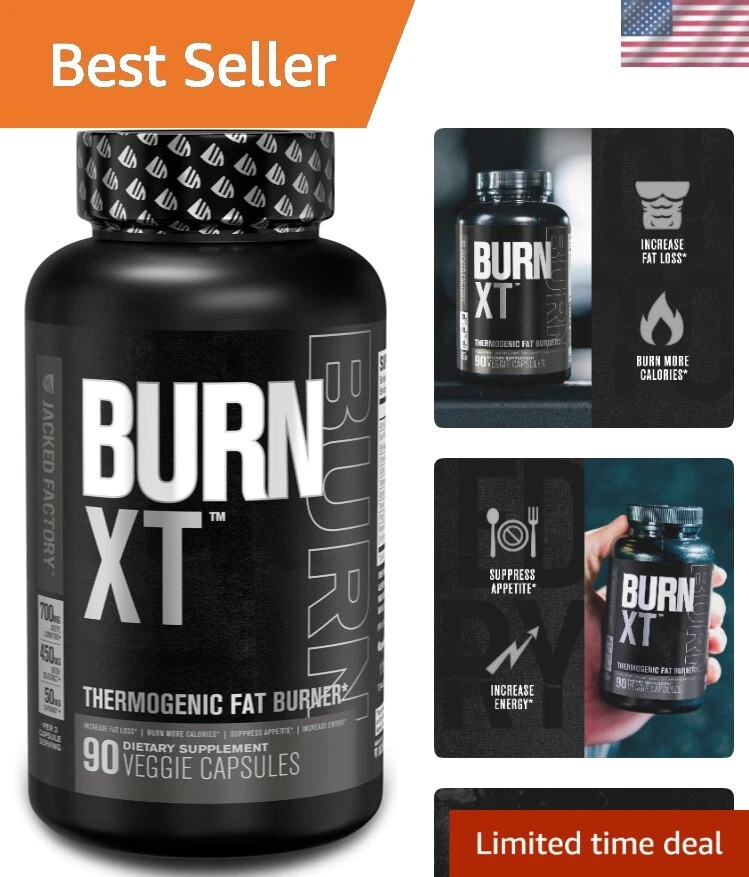 Burn XT Black Weight Loss Supplement - Appetite Control & Energy Boost, 90 Count