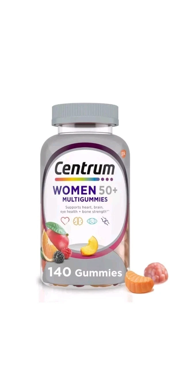Centrum Women 50 plus Multivitamin Supplement Gummies, Assorted Fruit, 140 Count