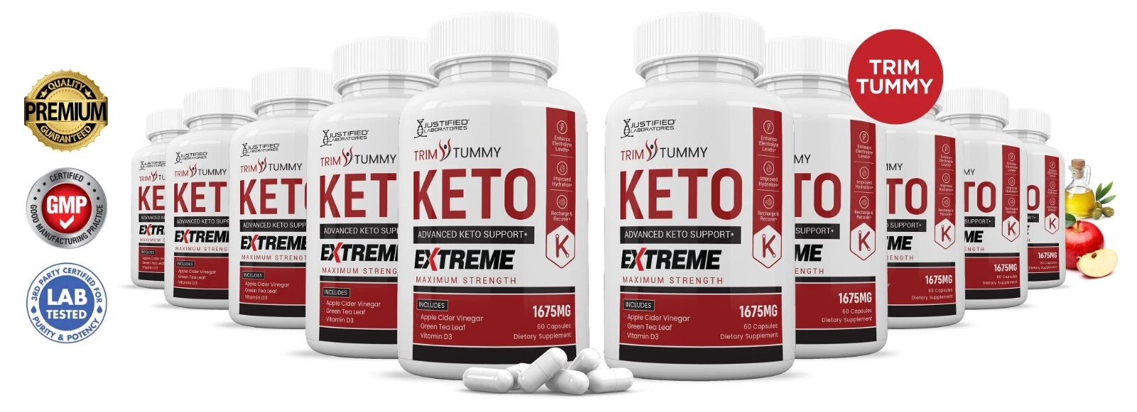 Trim Tummy KetoACV Extreme Pills 1675 MG Stronger Than Gummies Keto Support 10Pk