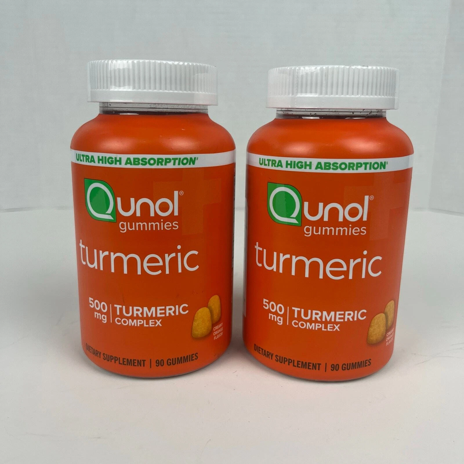 2 PACK - Turmeric Gummies Qunol 500 mg 90 count supplement