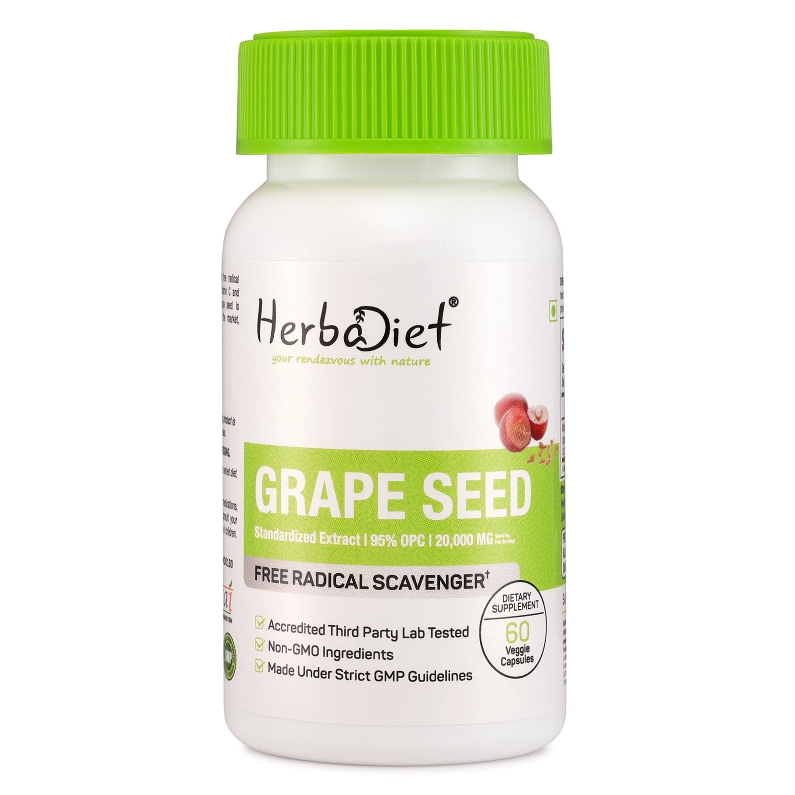 Grape Seed Extract Capsules 120:1 High Strength Antioxidant 95% OPC Polyphenols