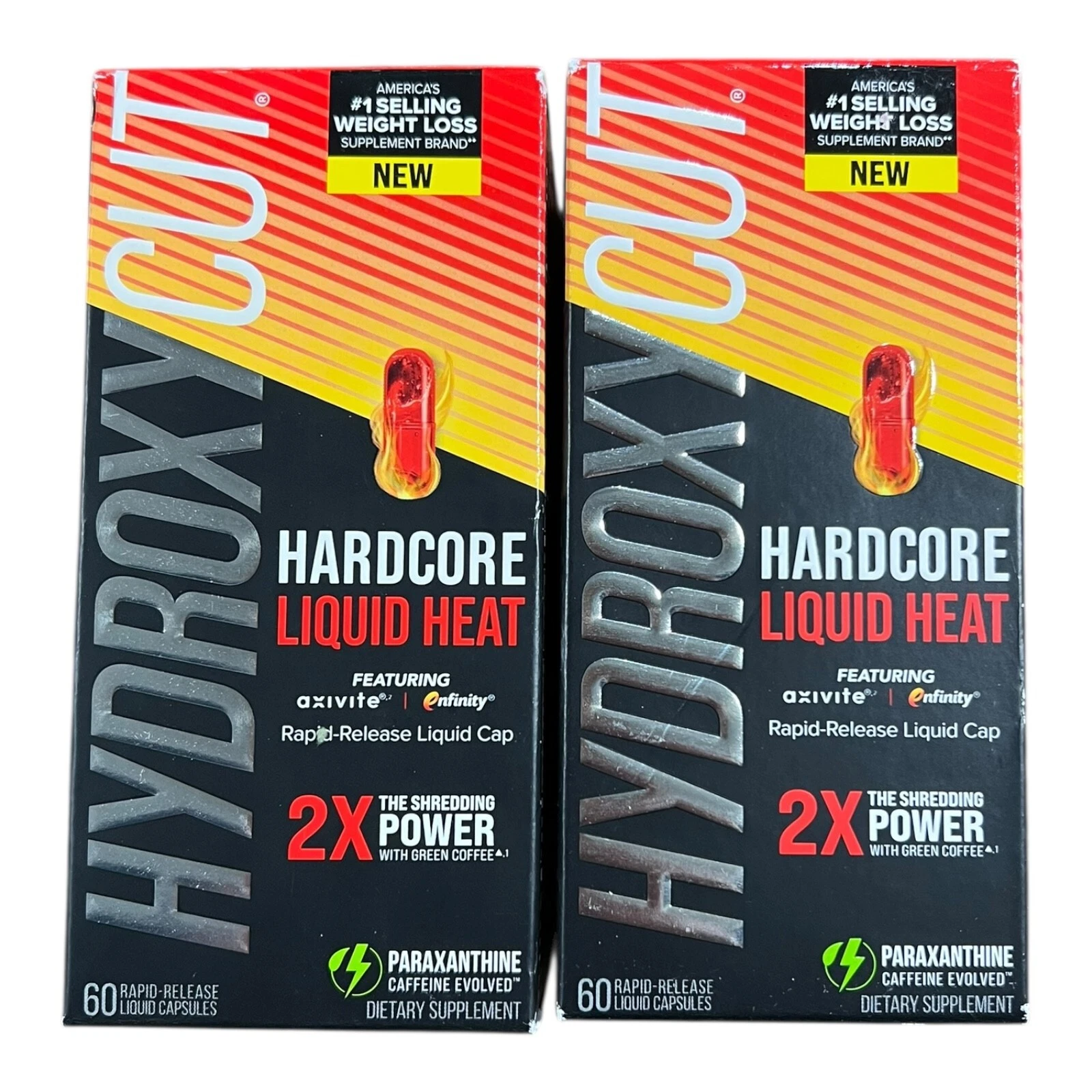2 HYDROXYCUT HARDCORE LIQUID HEAT WEIGHT LOSS SUPPLEMENT 60 X2 120 RAPID CAPSULE