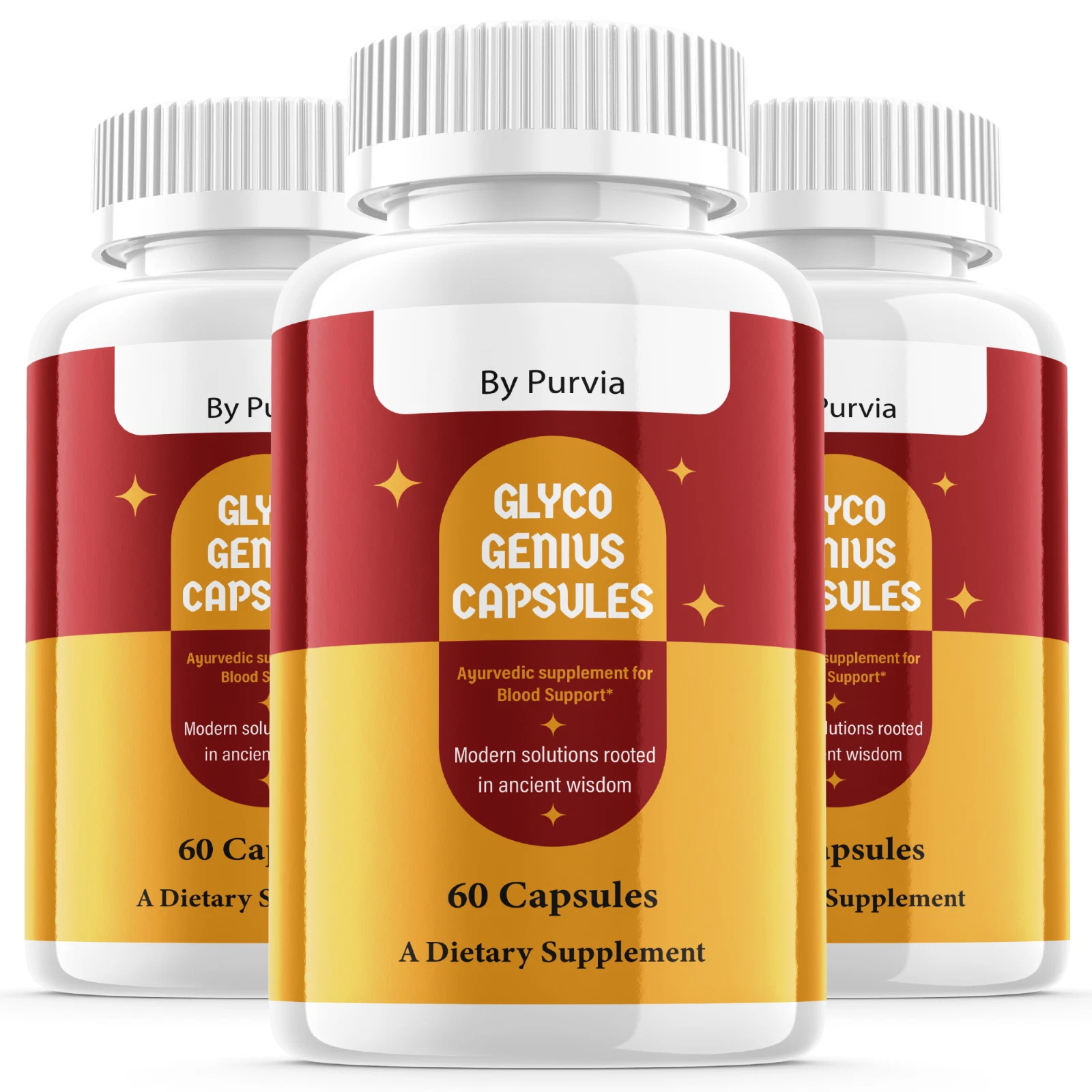 (3 Pack) Glyco Genius Capsules Strength Formula Wellness Support (180 Capsules)