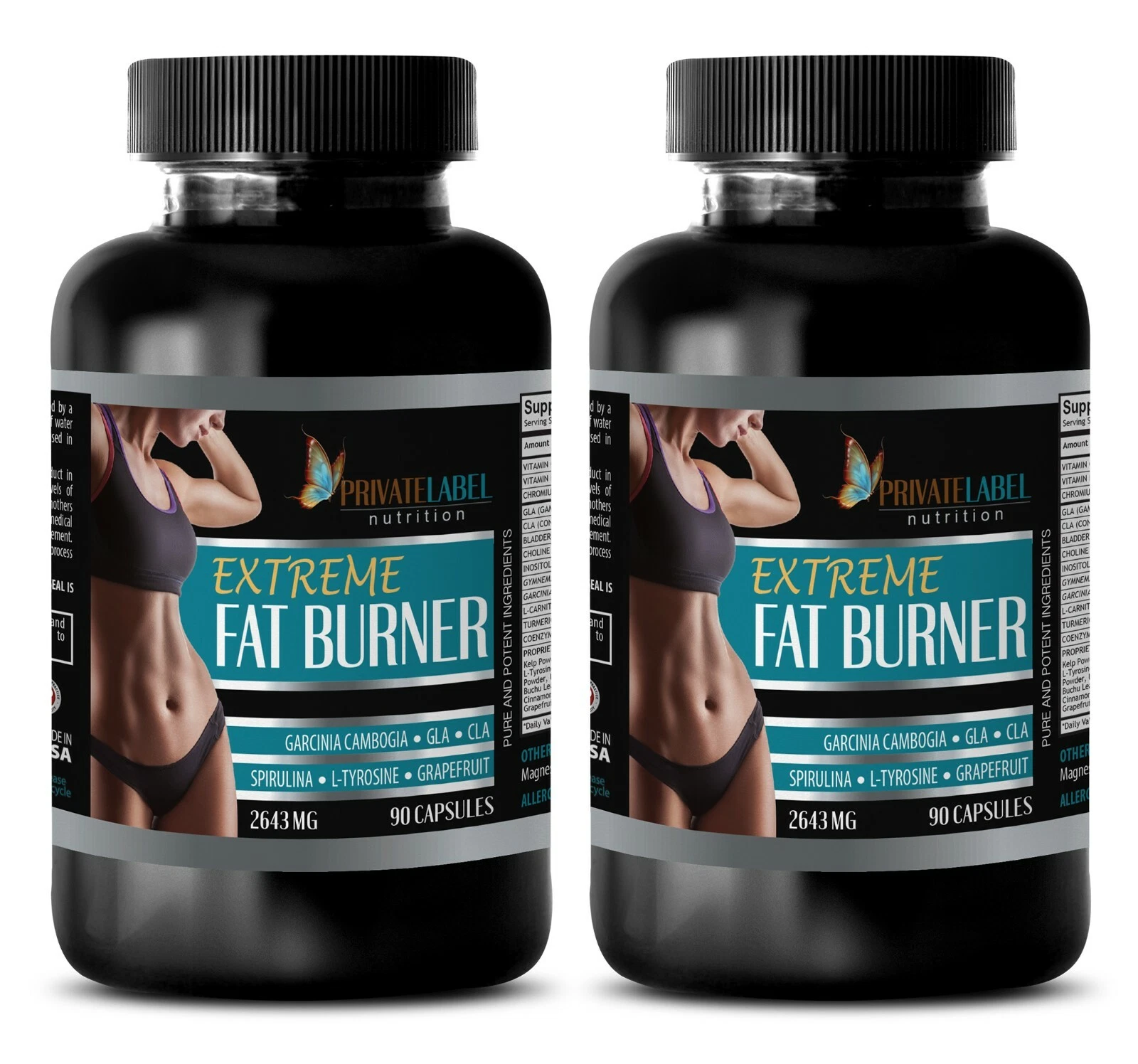 Best Diet Pills - EXTREAME FAT BURNER 2645mg - Appetite 2 Bottle 180 Caps