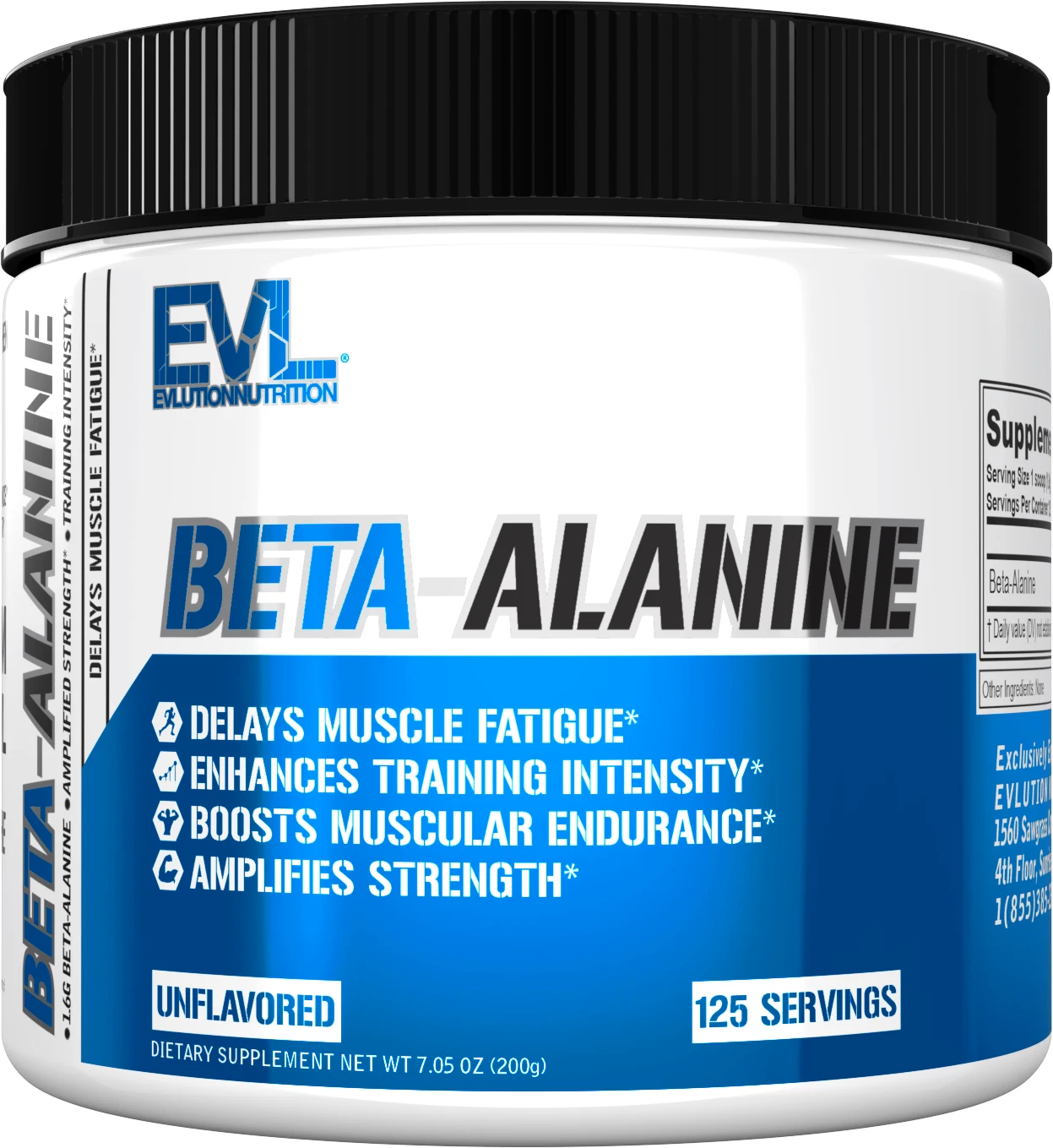 Evlution Nutrition Beta-Alanine - Supports Muscle Endurance - 125 Servings