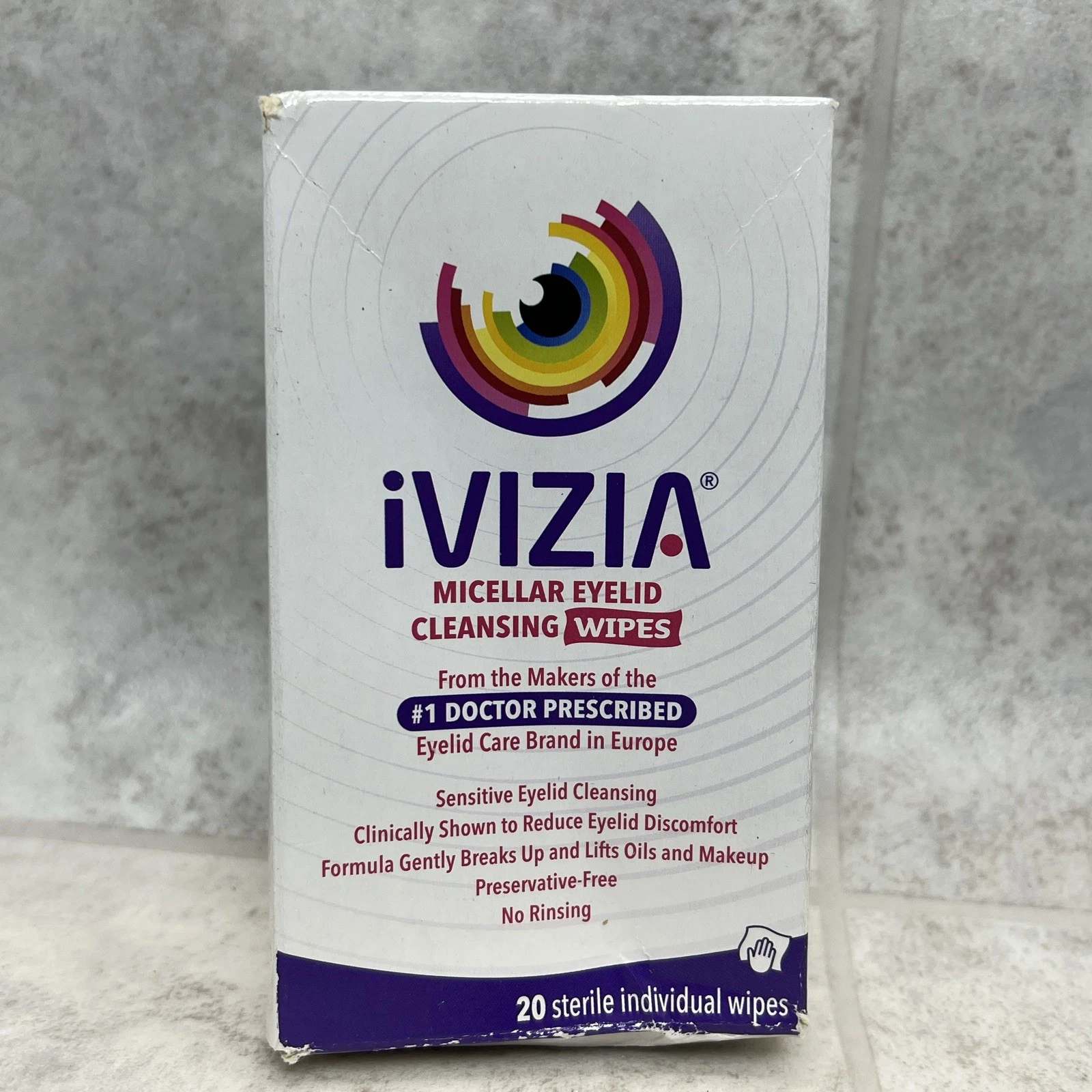 iVIZIA Micellar Eyelid Cleansing Wipes 20 Each- Expires 01/2026