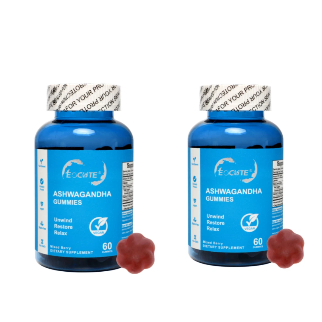 1/2/3 Botles Ashwagandha Ashwagandha Vitamin D Gummies 60 Count Mixed Berry
