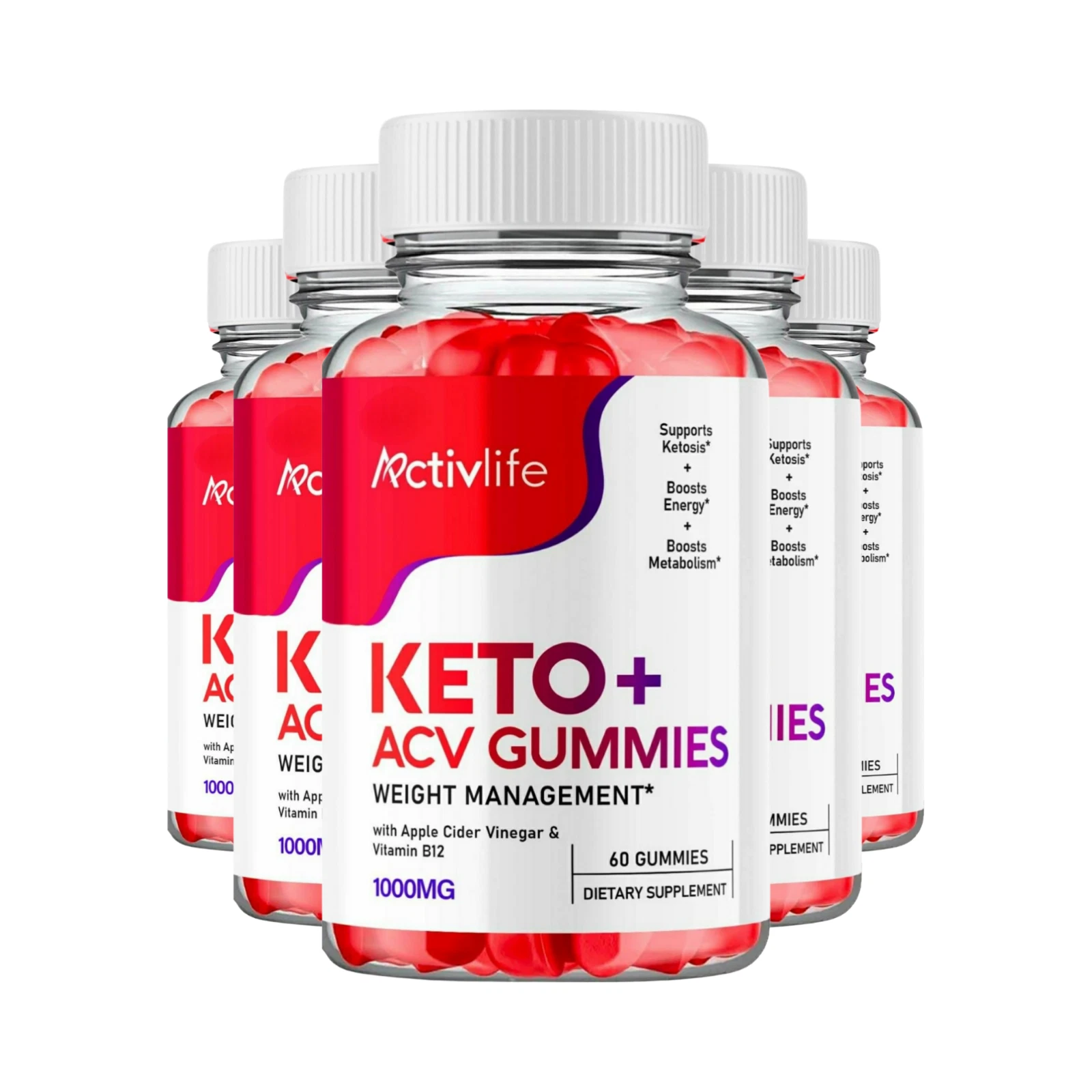 5-Pack ActivLife Keto ACV gummies, ActivLife Gummies Weight Loss (300 Gummies)
