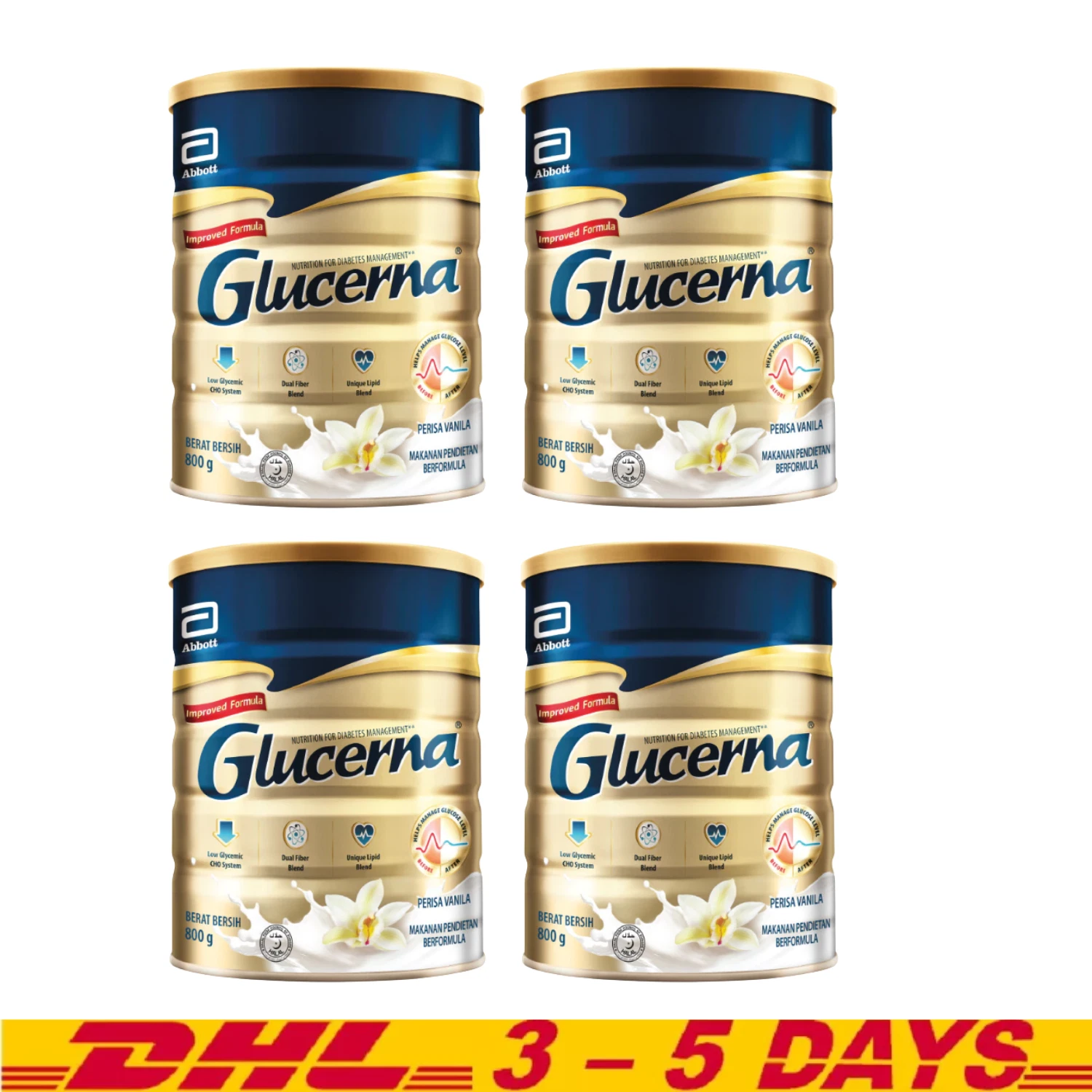 4 Cans x 800g Glucerna Nutrition For diabetic Management Milk Powder - Fast Ship