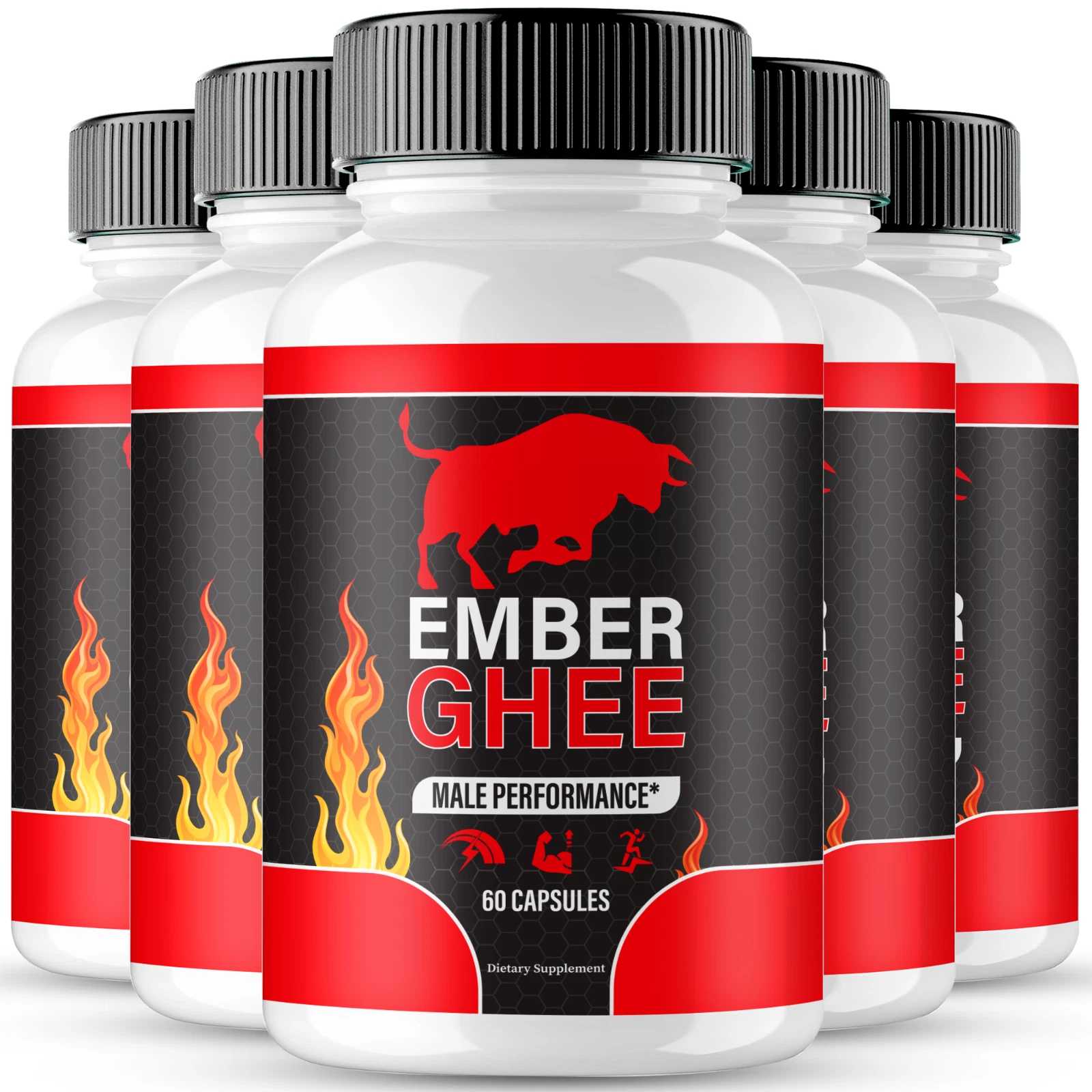 (5 Pack) Ember Ghee Ed Pills for Men, EmberGhee Advanced Male Health Capsules
