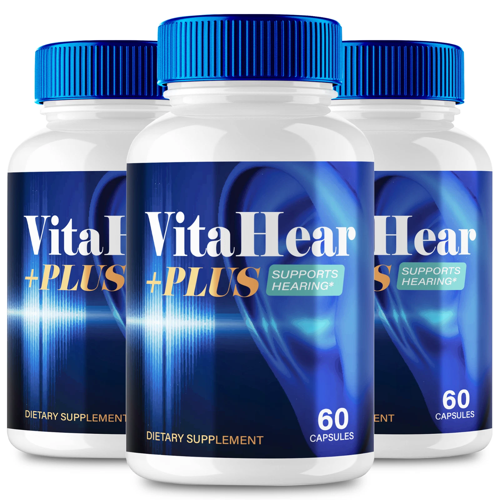 (3 Pack) Vitahear Plus Hearing Support, Vita Hear Tinnitus Pills (180 Capsules)