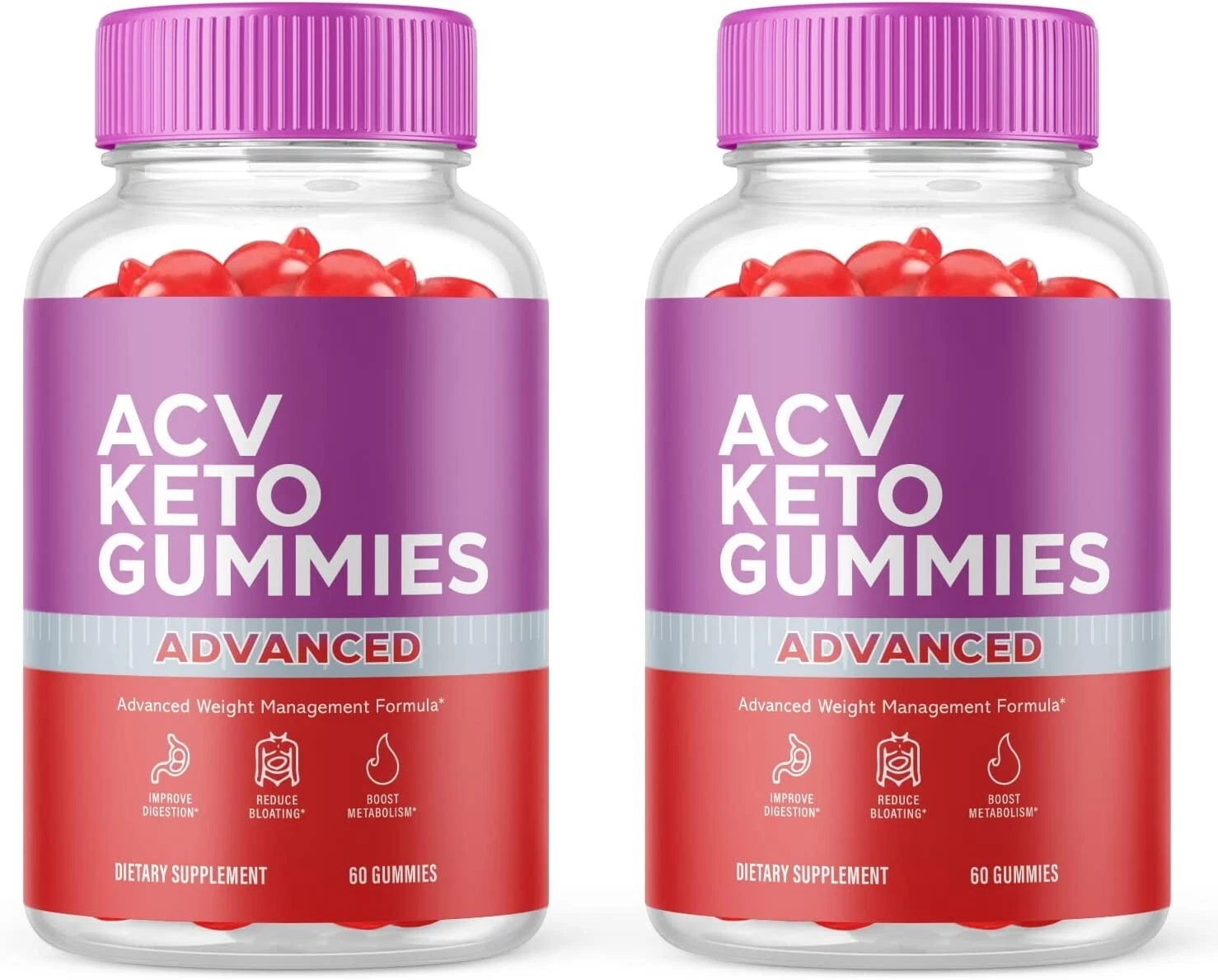 2 Pack - ACV Keto Gummies - Vegan, Fat Burner, Weight Loss Supplement - 120 Gums