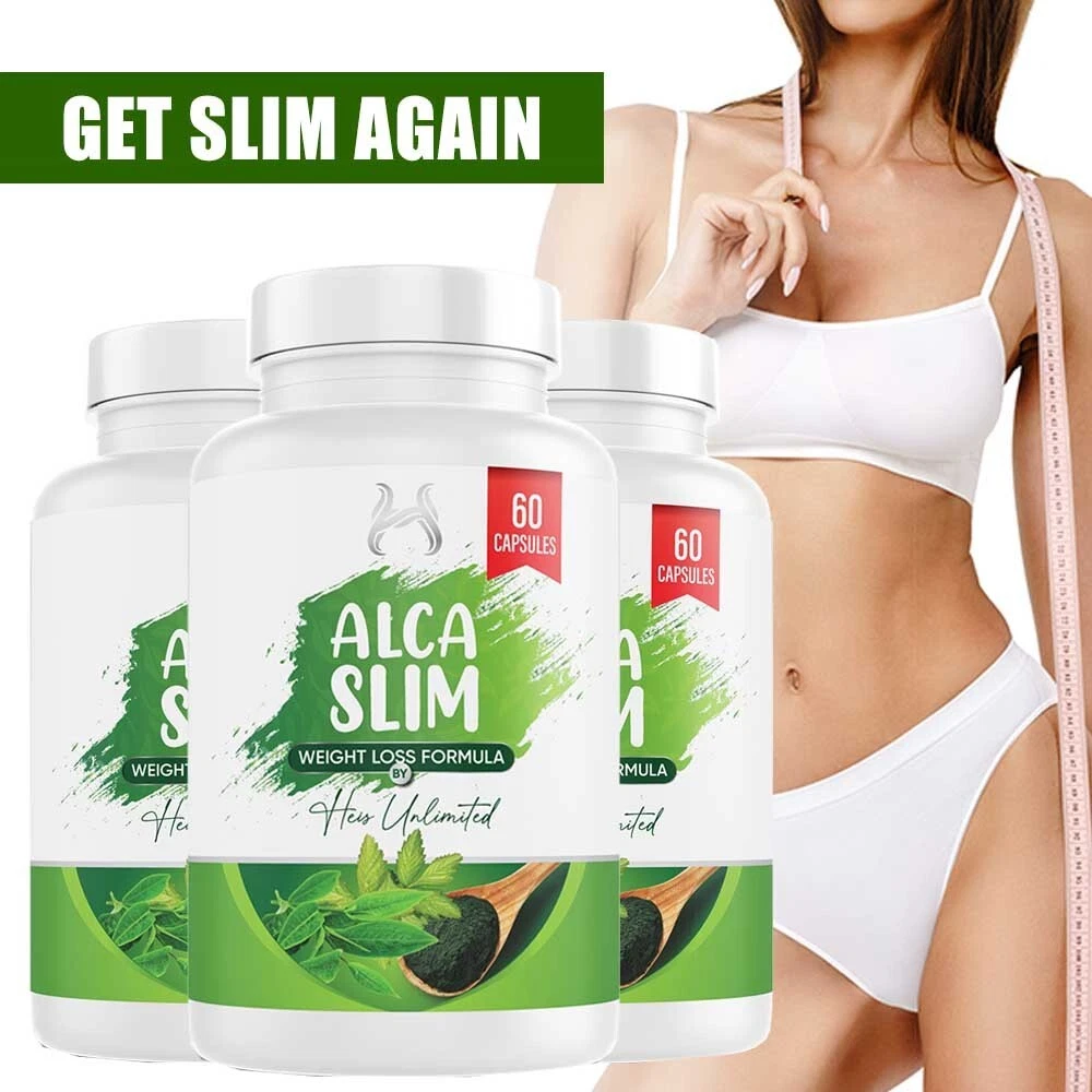 Alcaslim Natural Weight Loss Pills – 3 Pack Fat Burner & Body Shaper Supplement