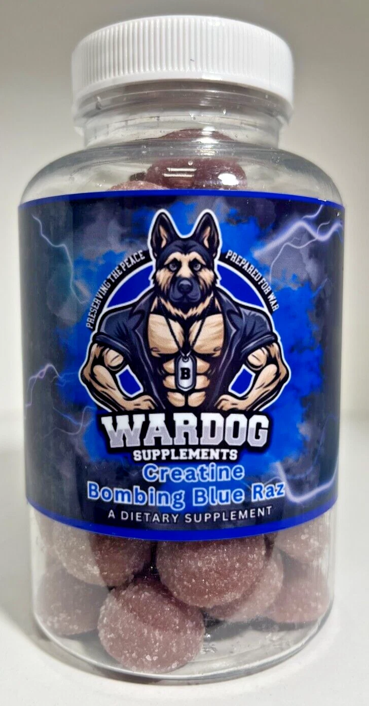 War Dog Creatine Gummies 2000mg Creatine Chews Lean Muscle 60 Count 2 Flavors