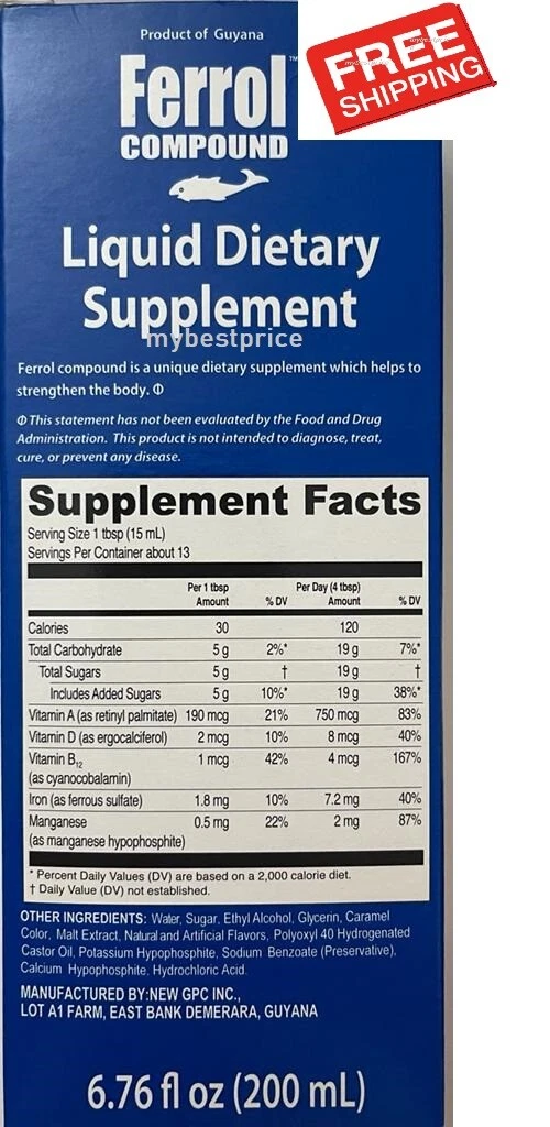 Ferrol Compound 6.76 oz 200 ml Dietary Supplement Strengthen the Body Fortalece