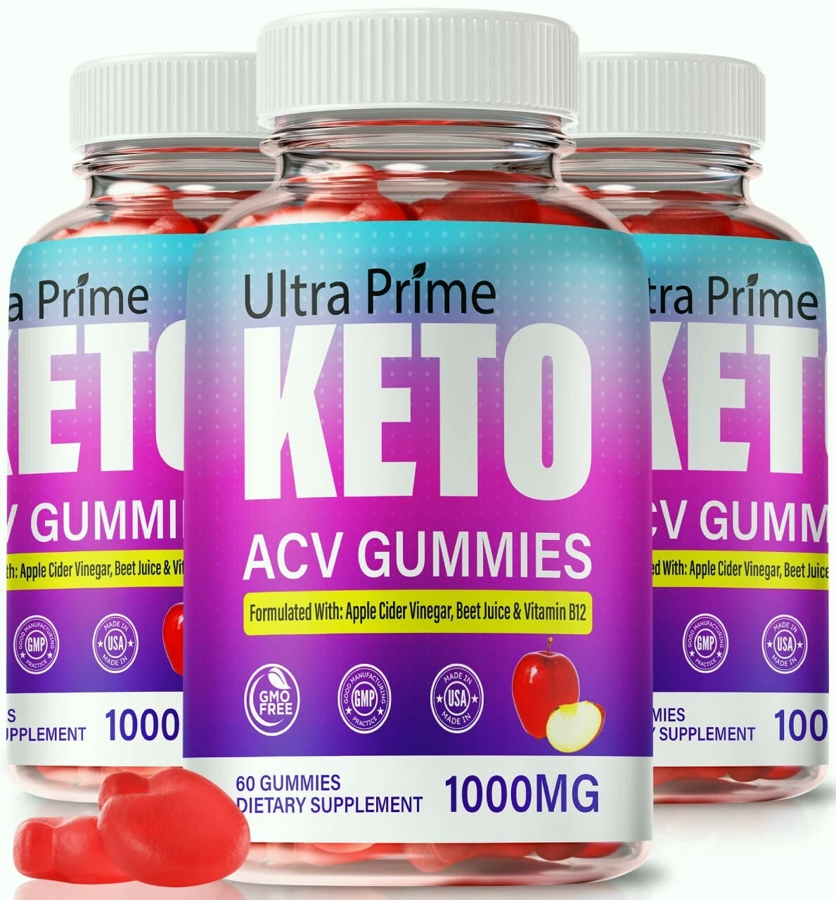(3 Pack) Ultra Prime Keto ACV Gummies for Advanced Weight Loss & Energy