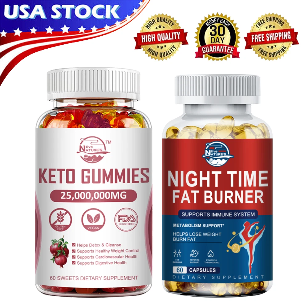 Keto Gummies Weight Loss Night Time Fat Burner Dietary Supplement For Men Women