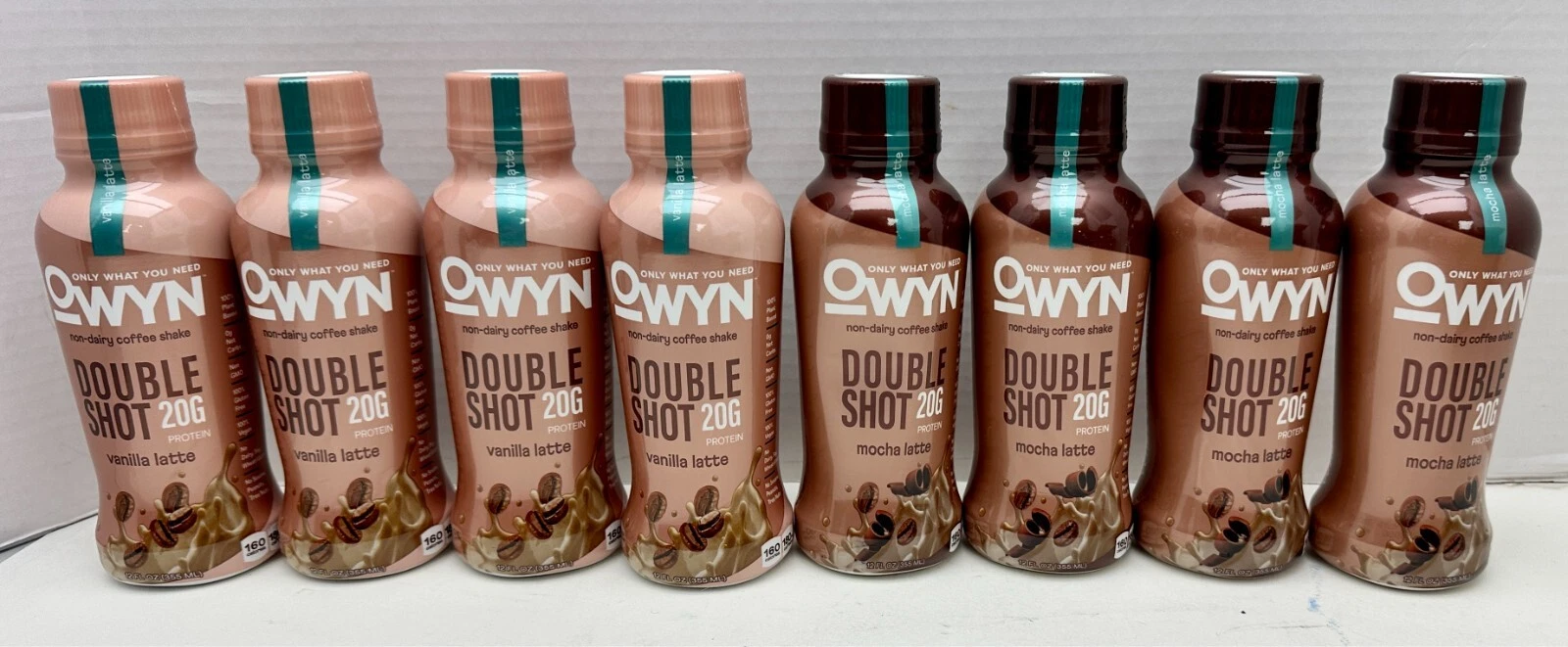 x8 Owyn Variety Pack Coffee Shake Double Shot Vanilla Latte / Mocha Latte 20g