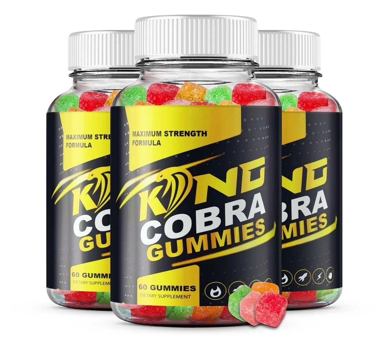 (3 Pack) OFFICIAL King Cobra Gummies for Men, KingCobra Male Gummies Formula