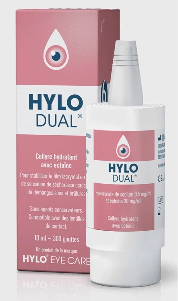 HYLO DUAL Hylo-Protect EYE DROPS 10ml moisturizing Dry Eye Allergy Soothing NEW!