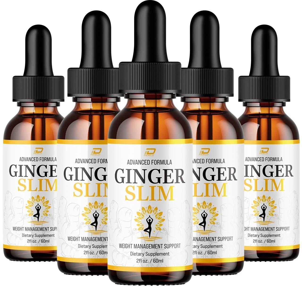 (5 Pack) Ginger Slim Drops – GingerSlim Extra Strength All Natural Organic