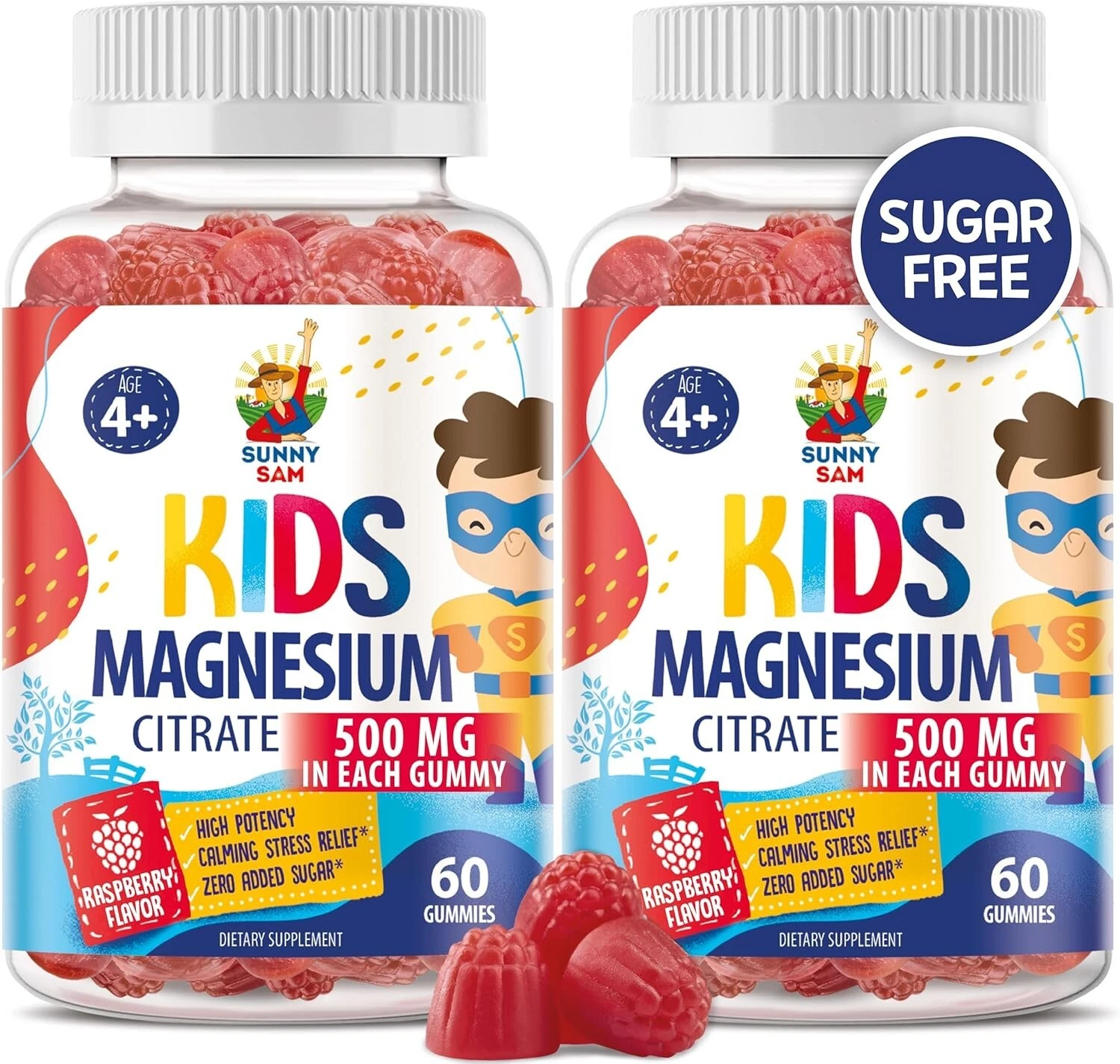 "Sugar-Free Magnesium Gummies for Kids & Teens - 500mg Calm Magnesium Citrate ..