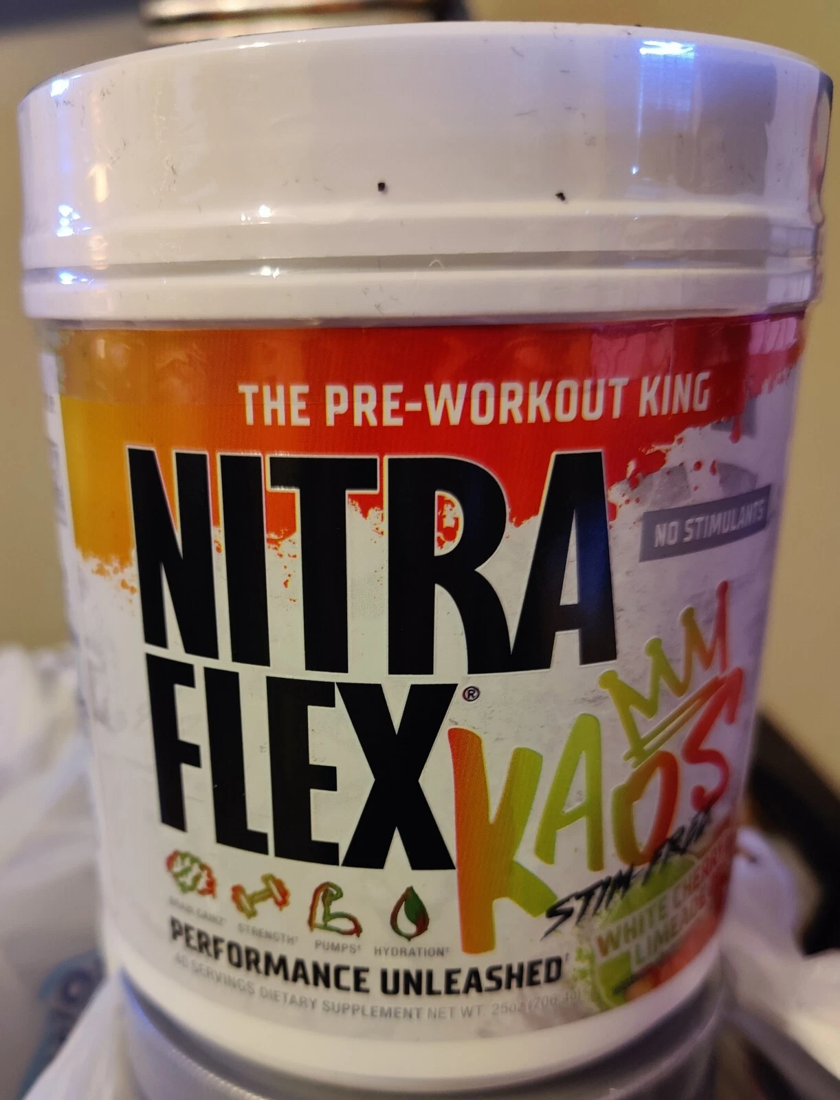 Nitraflex Kaos Non- Stim Pre Workout - White Cherry Limeade - 30 Servings / 26oz