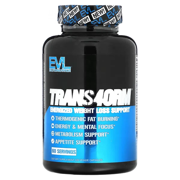 EVLution Nutrition Trans4orm Energized Weight Loss Support Supplement 120 Caps
