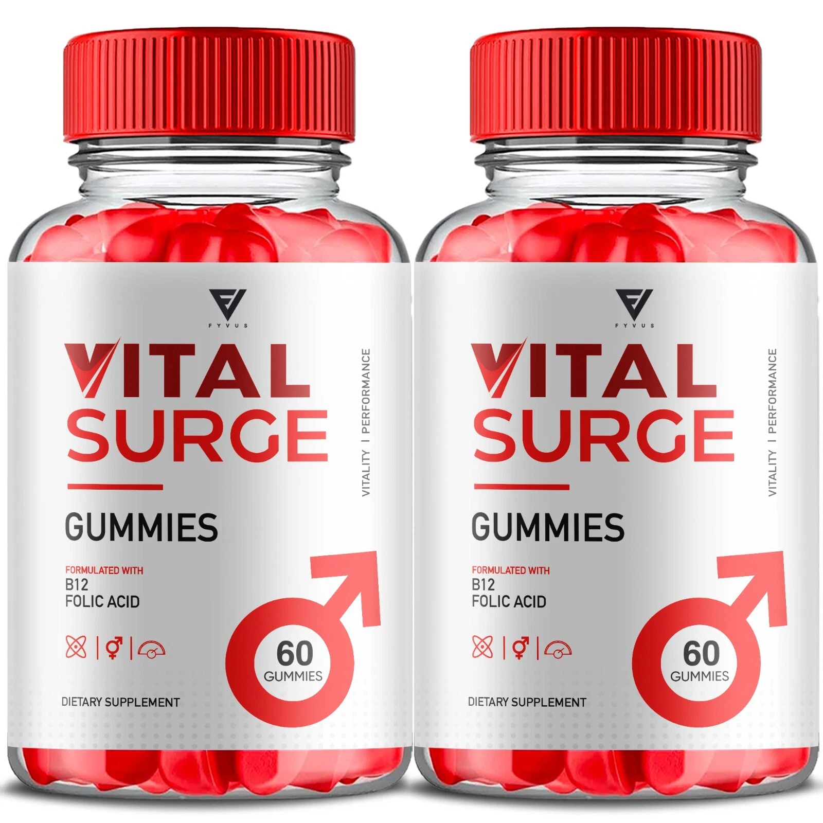 (2 Pack) Vital Surge Gummies VitalSurge Supplement Max Strength (120 Gummies)