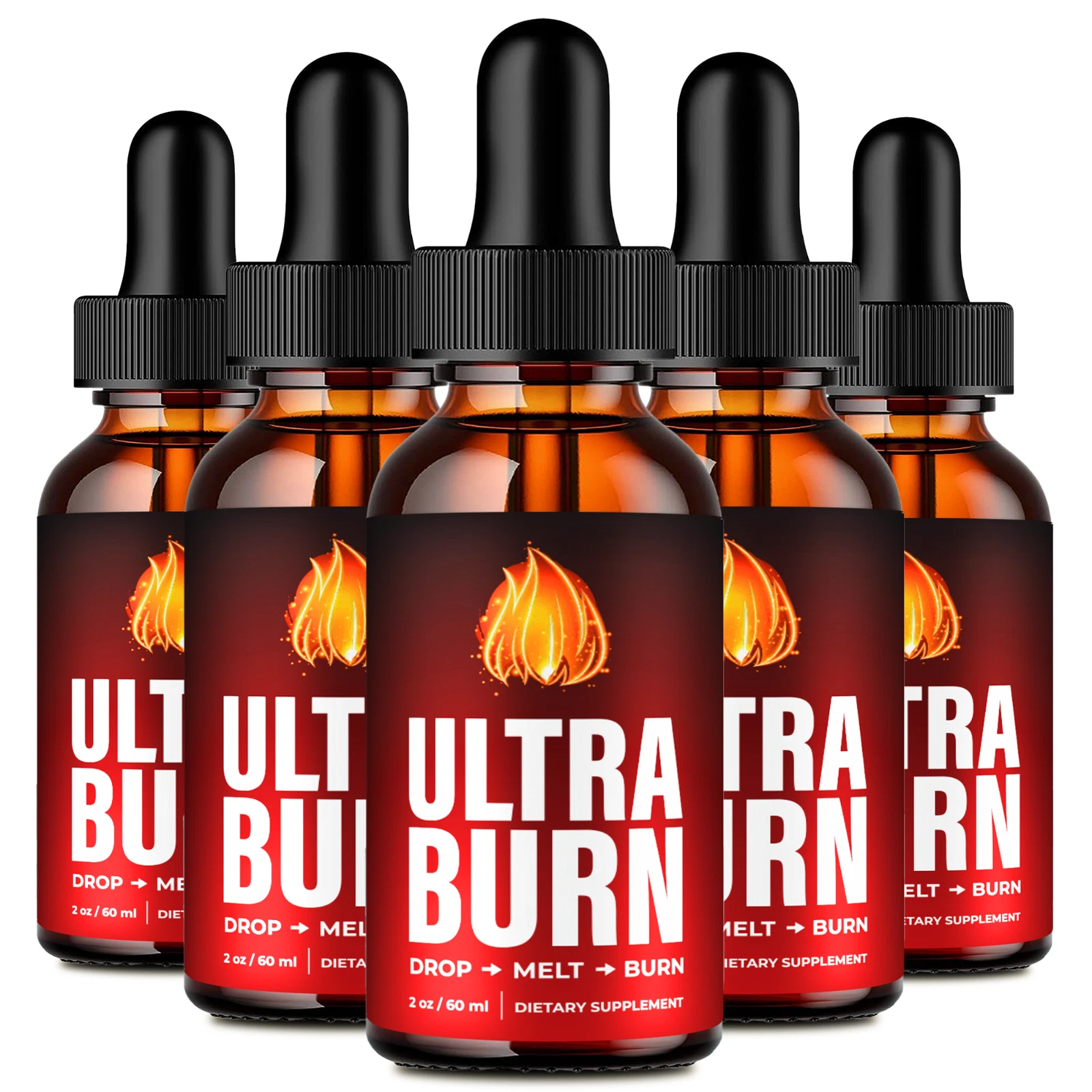 (5 Pack) Ultra Burn Keto Drops, Advanced UltraBurn for Weight Loss Droppers