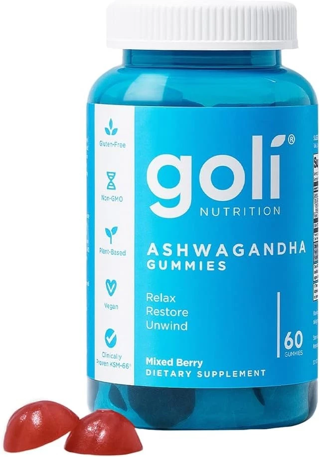 Ashwagandha & Vitamin D Gummy, Non-GMO, Gluten-Free & Gelatin Free-60 Count