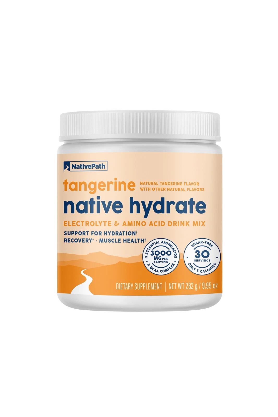 NativePath Hydrate, Electrolytes & BCAAs, Zero Sugar, Tangerine, 30 Servings