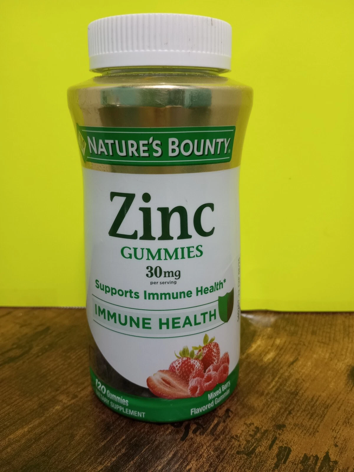 Natures Bounty 30mg ZINC GUMMIES Immune Health 120 Mixed Berry vitamin 08/2025