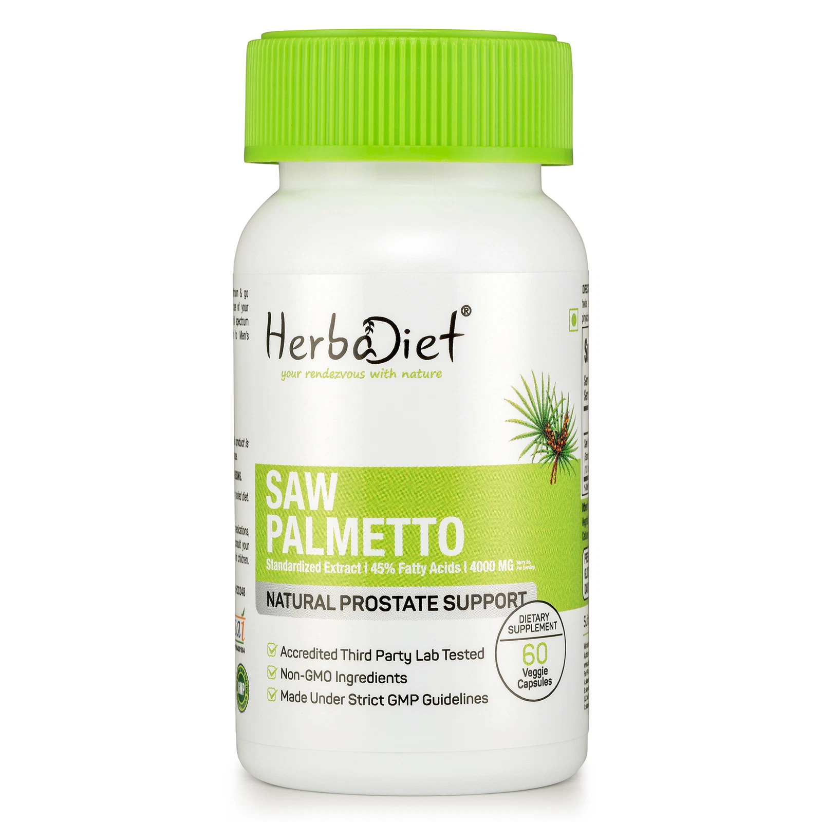 Saw Palmetto Extract Capsules Hair Loss Urinary Tract Prostate 45% Fatty Acids