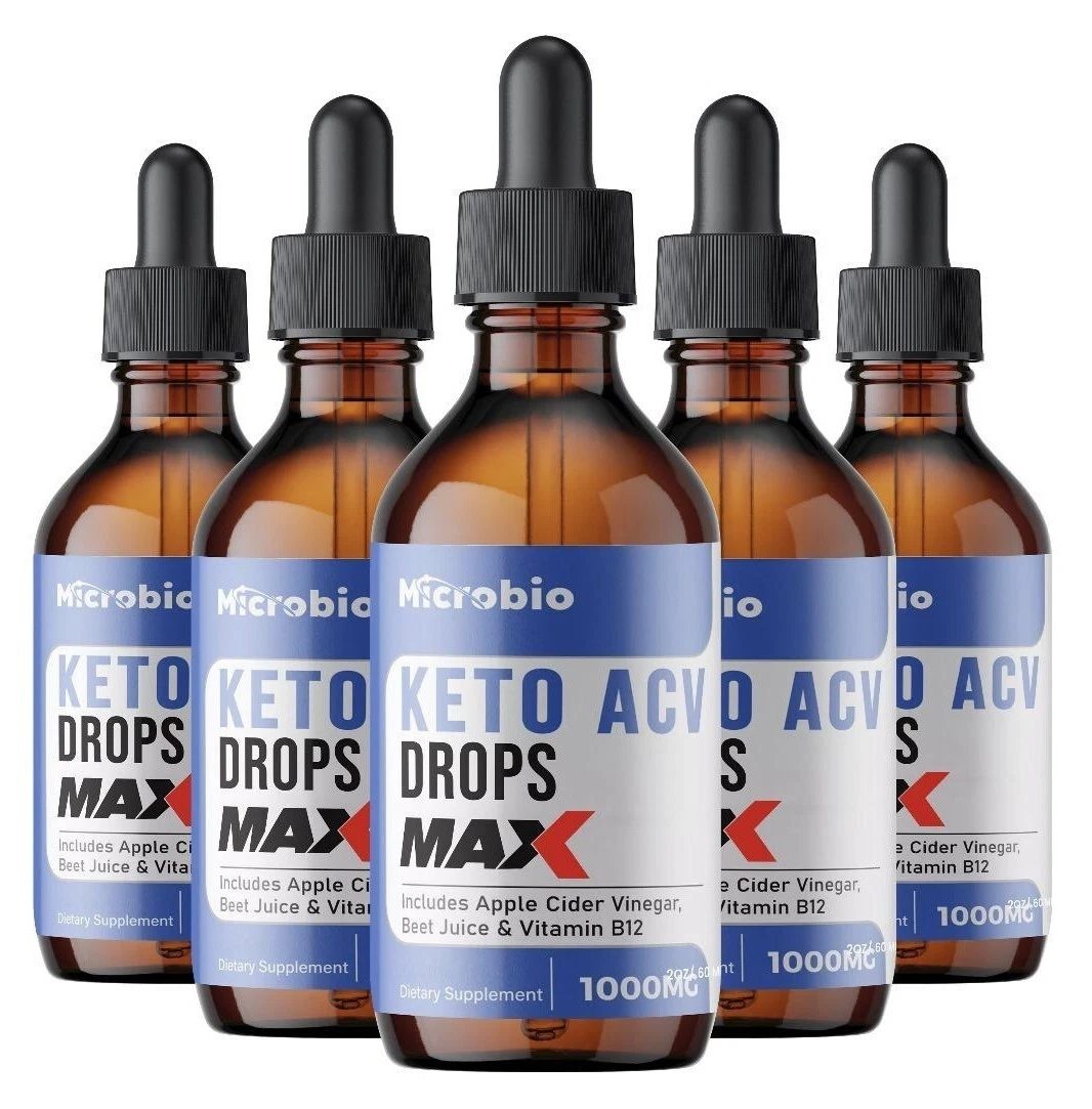 (5 Pack) Microbio MAX Keto Drops, Micro Bio ACV Maxmium Weight Loss Drops