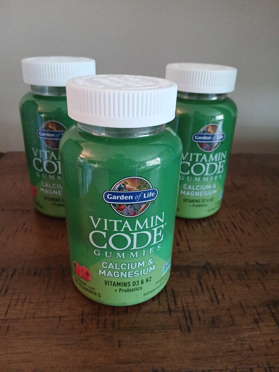 3 Garden of Life Vitamin Code Gummies Calcium & Magnesium - Raspberry 60 Gummies