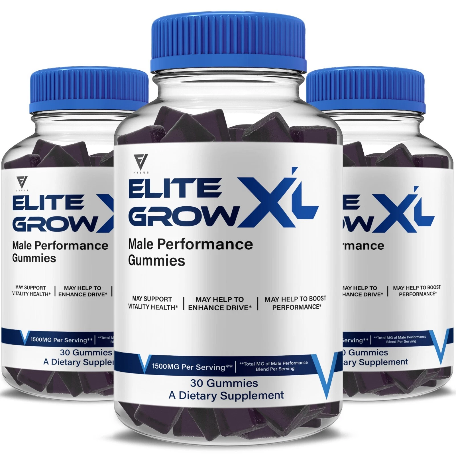 (Paquete de 3) Gomitas Elite Grow XL para Hombre EliteGrow XL Suplemento (Suministro para 3 Meses)
