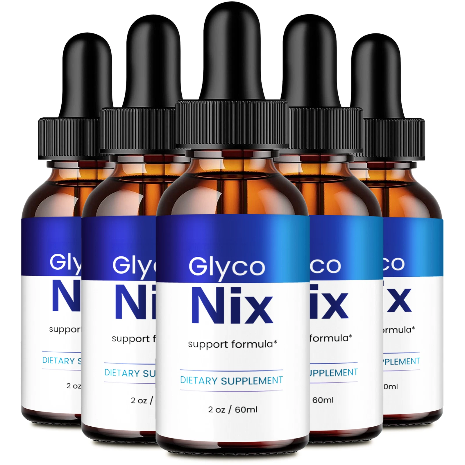 (5 Pack) Glyco Nix Advanced Blood Drops, Healthy Circulation & Stable Levels