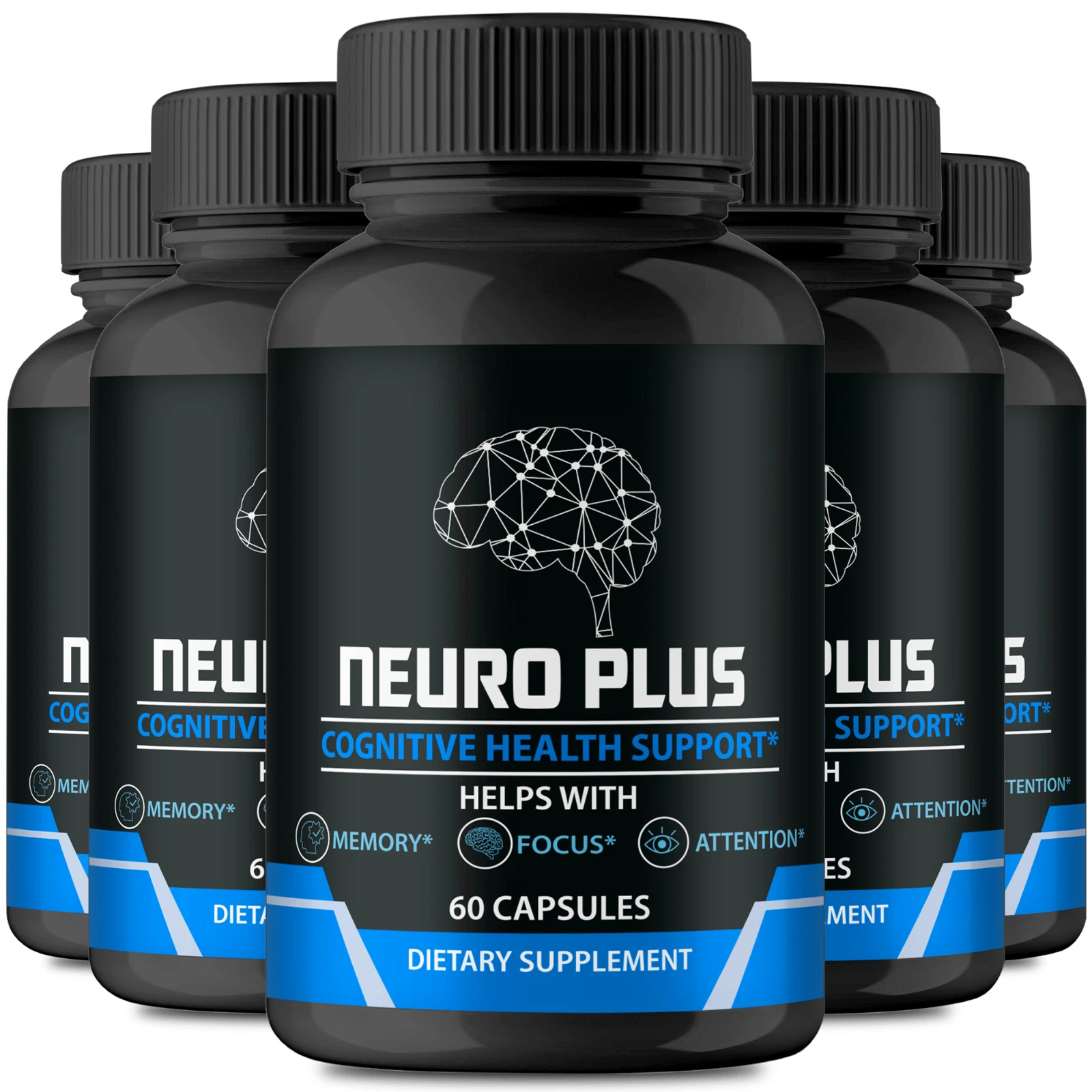 (5 Pack) Neuro Plus Brain & Focus Cognitive Pills to Improve Memory & Brain Fog