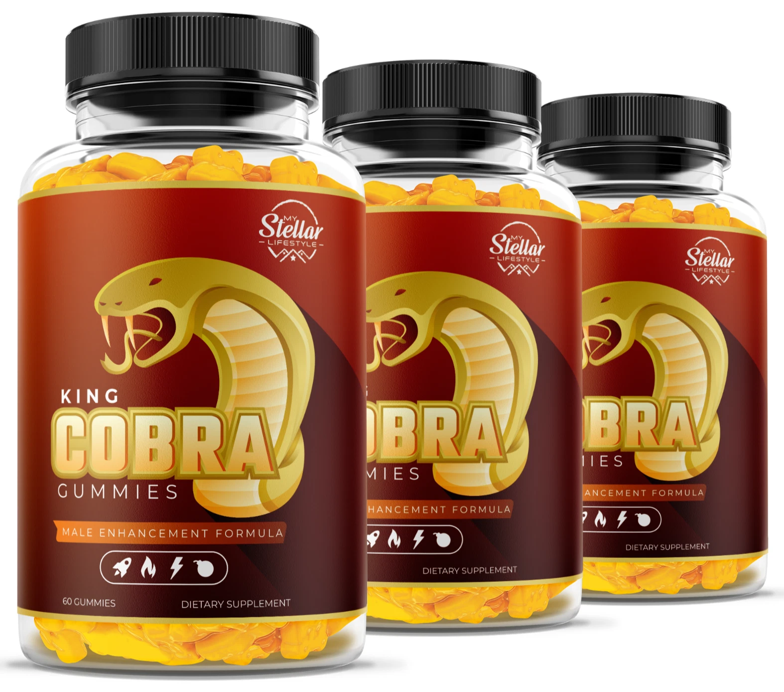3 Pack King Cobra Gummies for Men-60 Gummies x3