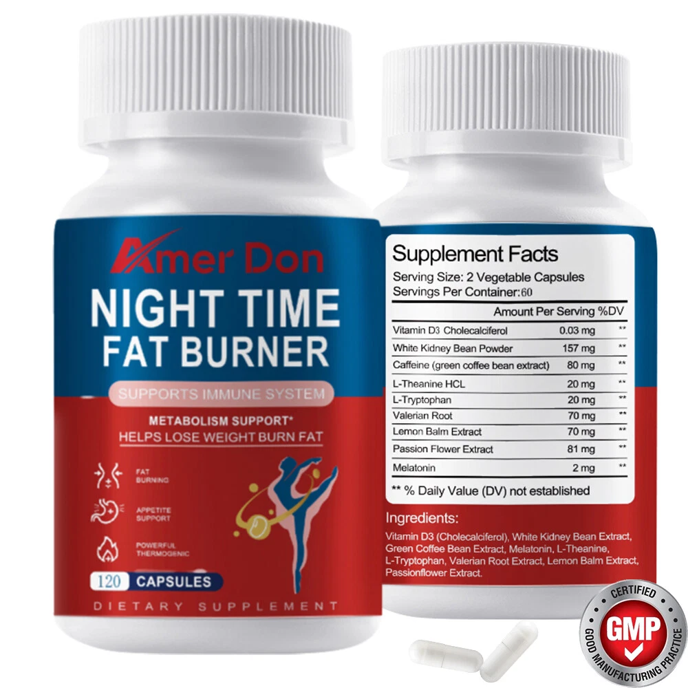 Night Time Fat Burner Supplement - Weight Loss Appetite Suppressant Detox Pills