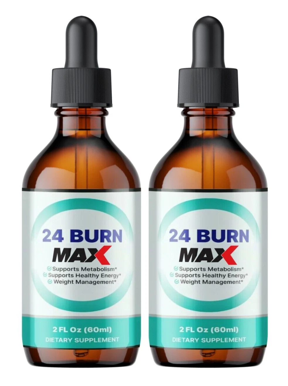 (2 Pack) 24 Burn MAX Weight Loss Drops for Burning Excess Fat & Boosting Energy