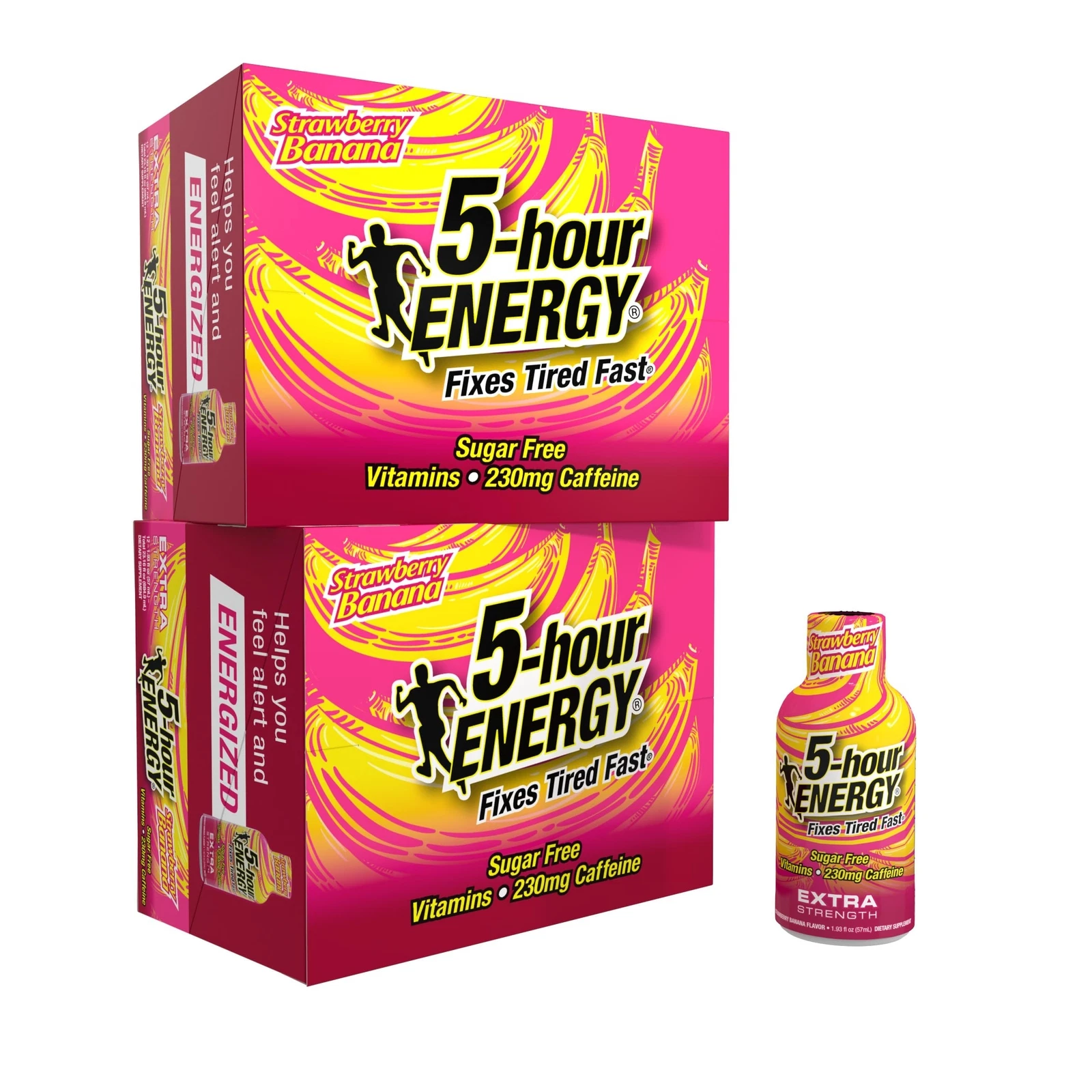 5 Hour ENERGY Extra Strength Strawberry Banana Shots 24 Count Caffeine Boost