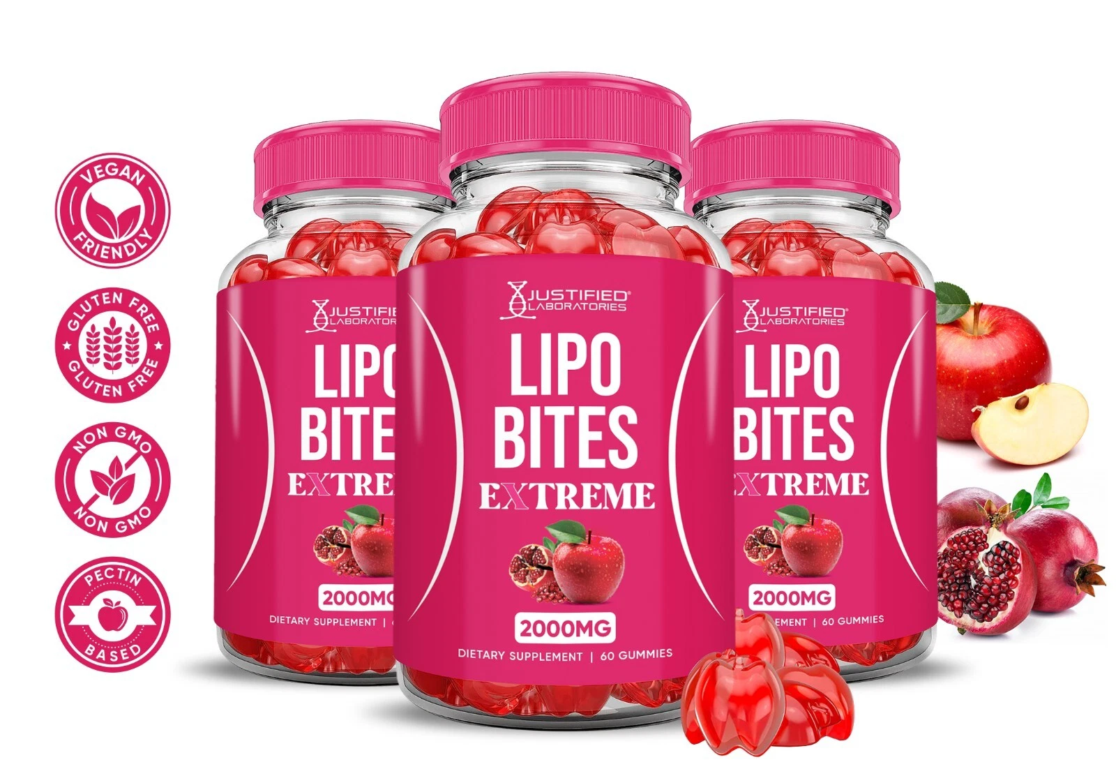 Lipo Bites Extreme ACV Gummies 2000MG Apple Cider Vinegar 180 Gummys