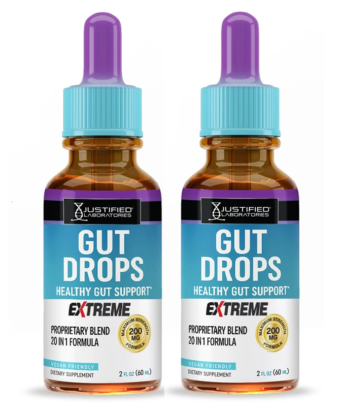 Gut Drops Extreme 200MG Healthy Gut Support 20-in-1 Proprietary Blend 2 Pack