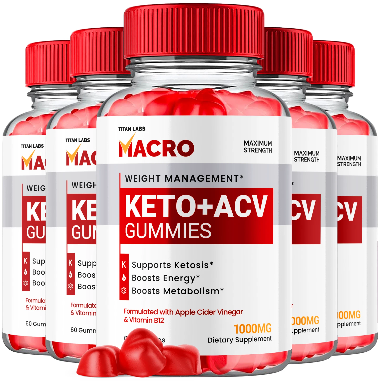 (5 Pack) Macro Keto ACV, Keto Macro Keto ACV Weight Loss Gummies (300 Gummies)